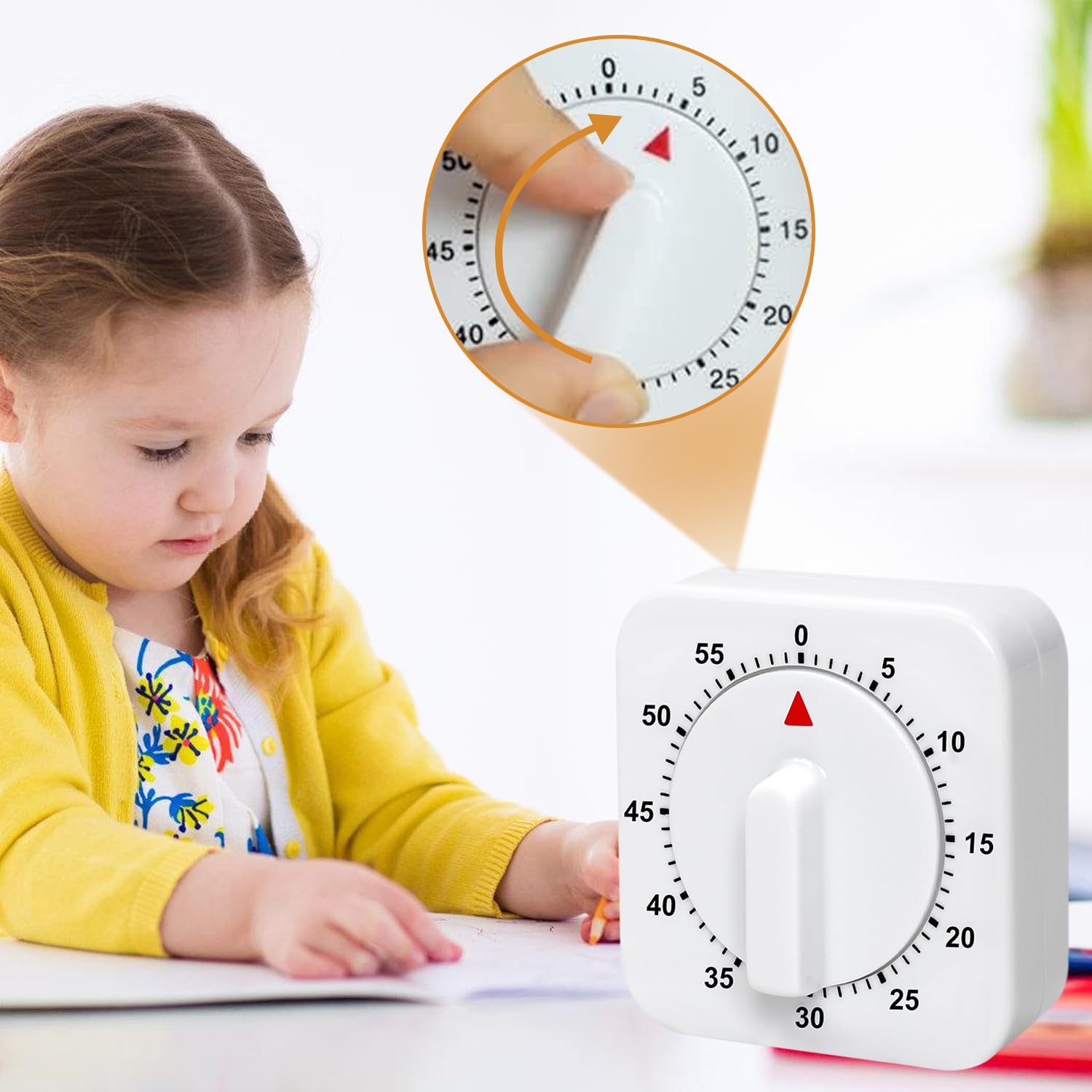 Mechanischer Küchentimer - 60 Minuten, Magnetisch, 72dB Alarm, Visuelles Zeitmanagement Für Kochen, Lernen & Arbeit (Grün)
