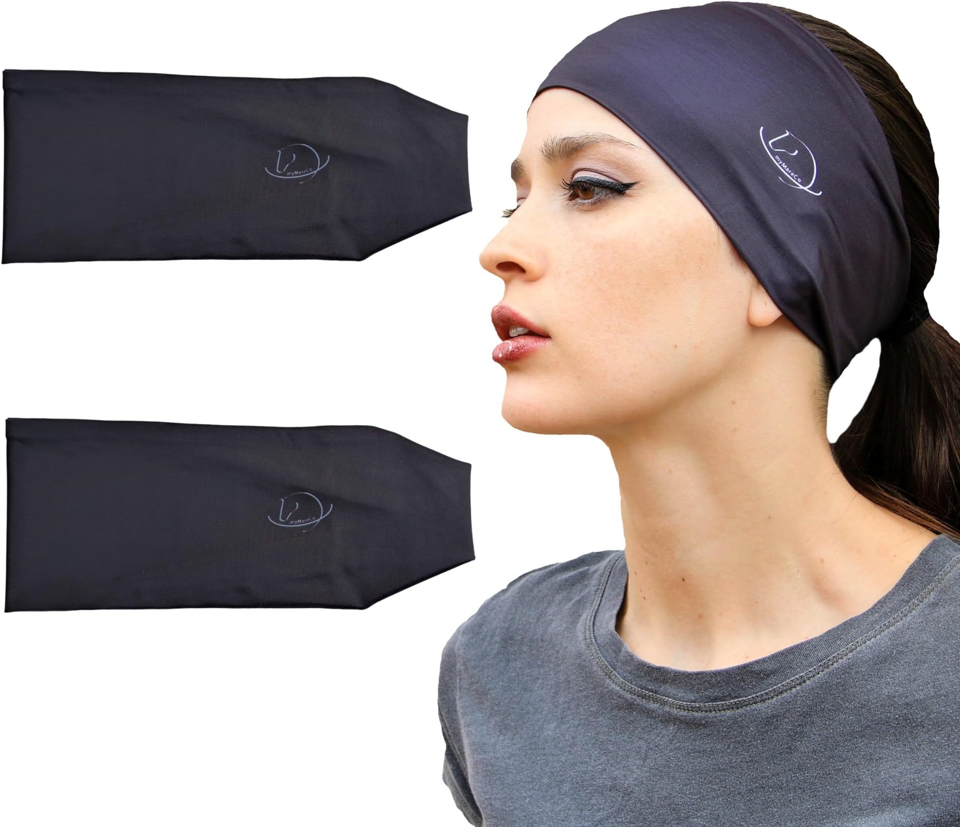 Equestrian Headbands Designed to Wick Moisture and Protect Hair Under Helmets, for Horseback Riding, Biking, and Securing Ear Buds