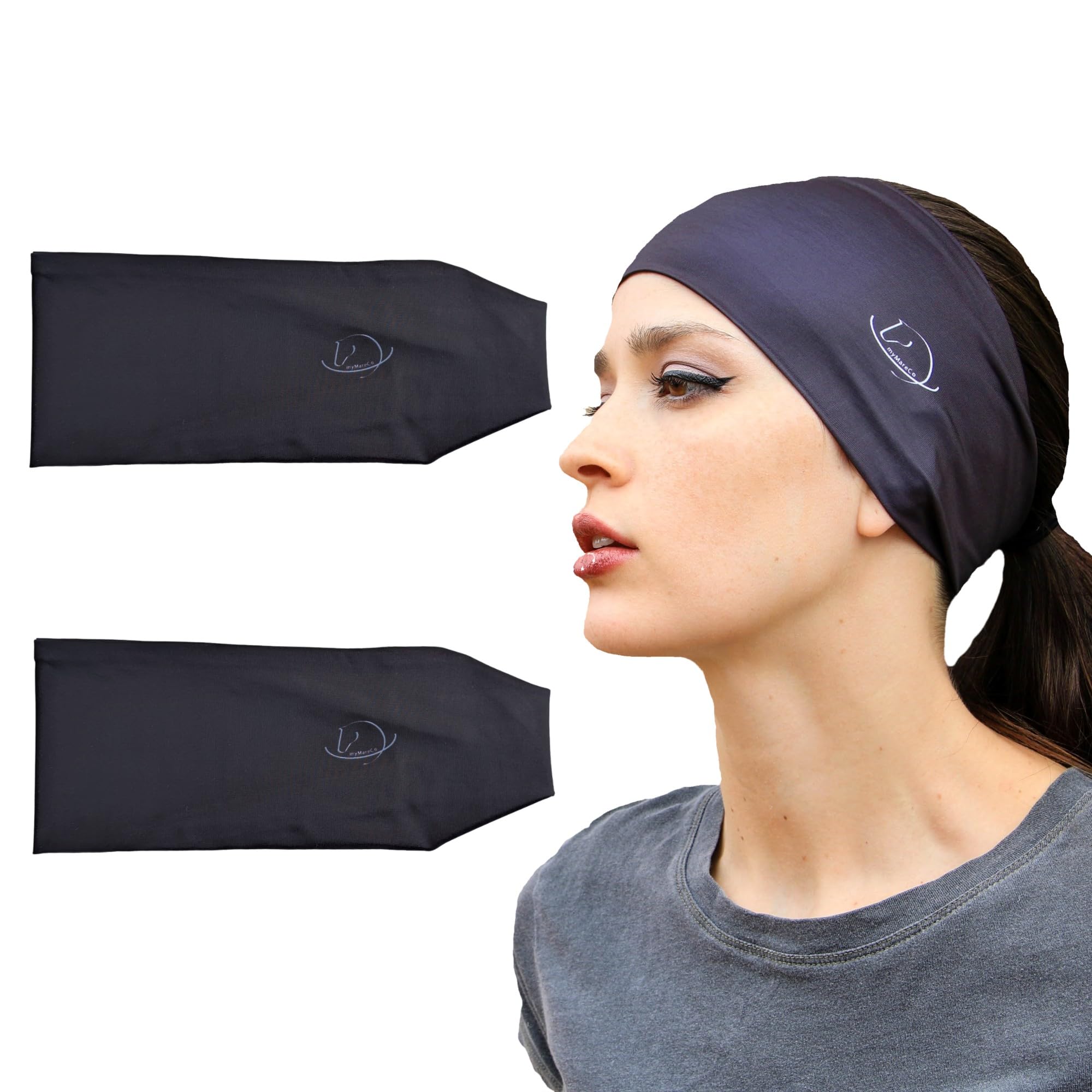 Equestrian Headbands Designed to Wick Moisture and Protect Hair Under Helmets, for Horseback Riding, Biking, and Securing Ear Buds