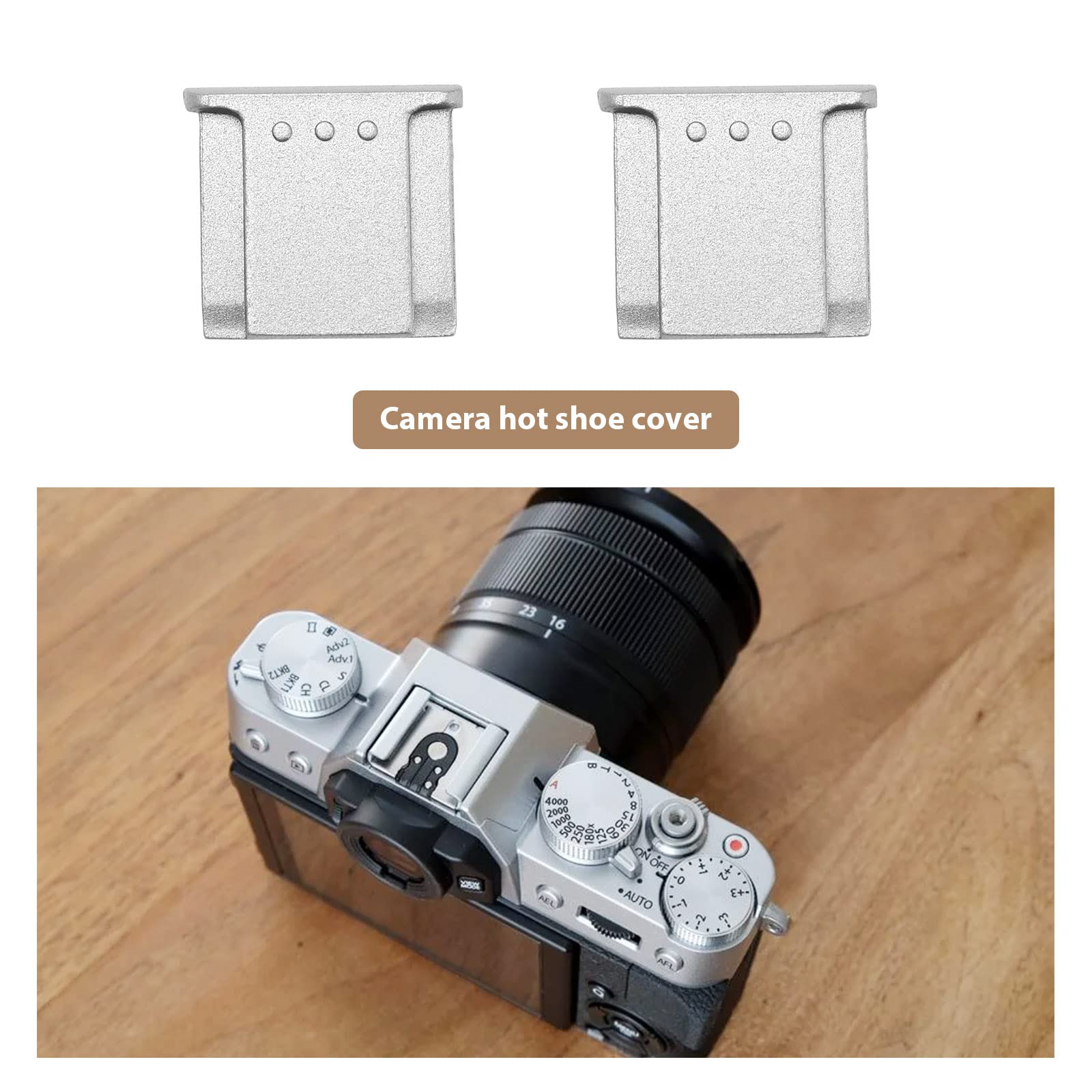 ECSiNG Blitzschuhabdeckungen 2er Set | Silberne Schutzabdeckung Für Fuji Kameras