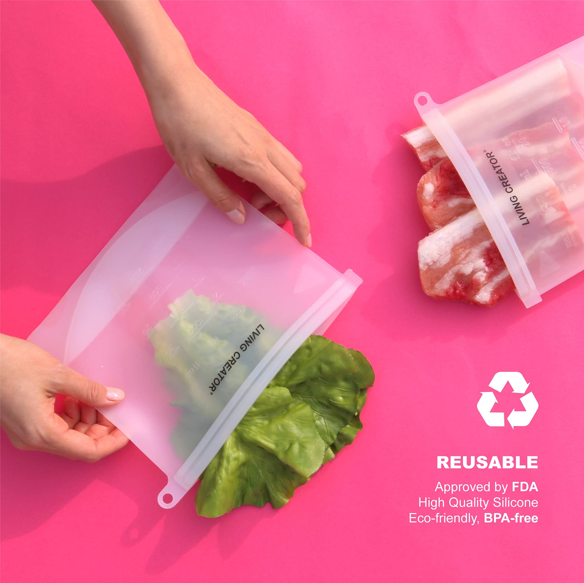 Amazon｜Living Creator シリコーンバッグ 容量1L SDGs フレンドリー