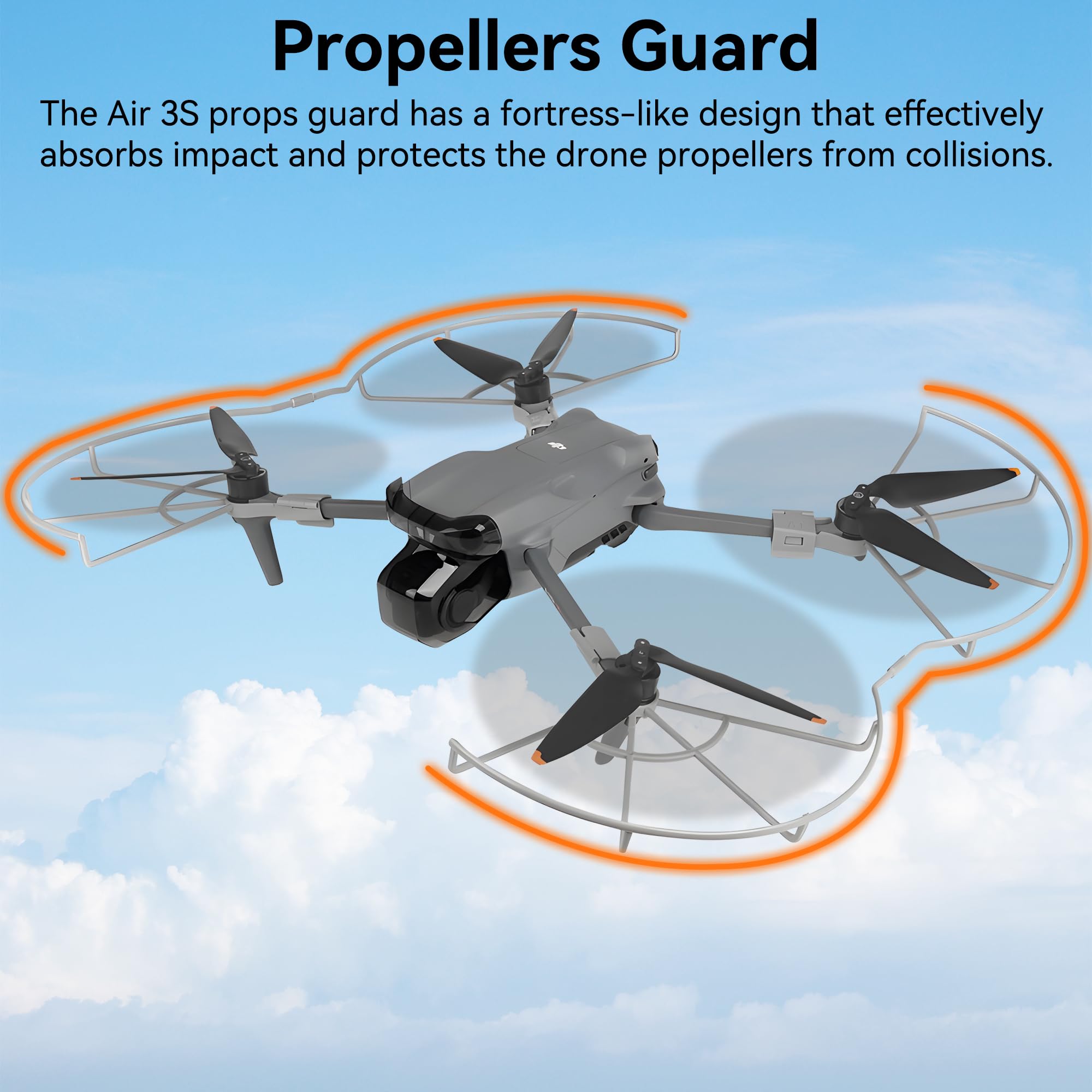 Hélices para DJI Air 3S Drone - Juego de 4 accesorios con protector de hélice protector de aterrizaje cuchillas de bajo ruido para DJI Air 3/Air 3S Drone Accesorios Paquetes 4