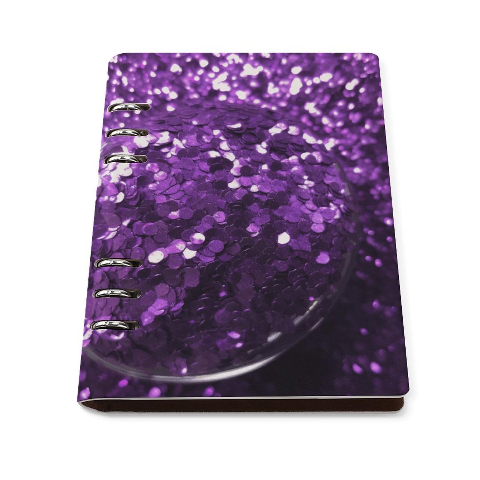 Carnet de notes A5 rechargeable en cuir synthétique pailleté pour le bureau - 8