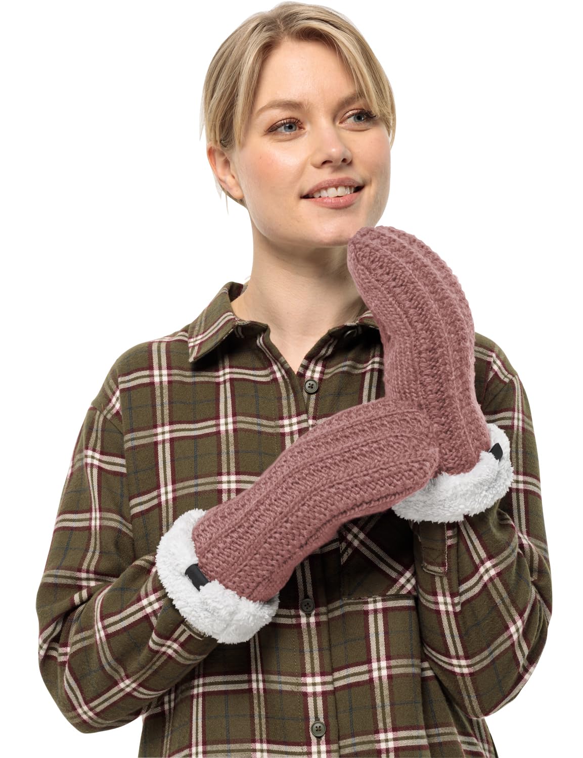 Jack Wolfskin Women's Highloft Knit Mitten W Gloves, Afterglow, S, Afterglow, S