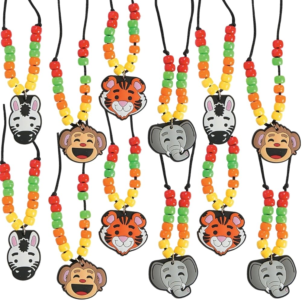 12 - Kit di artigianato per collana con animali dello zoo