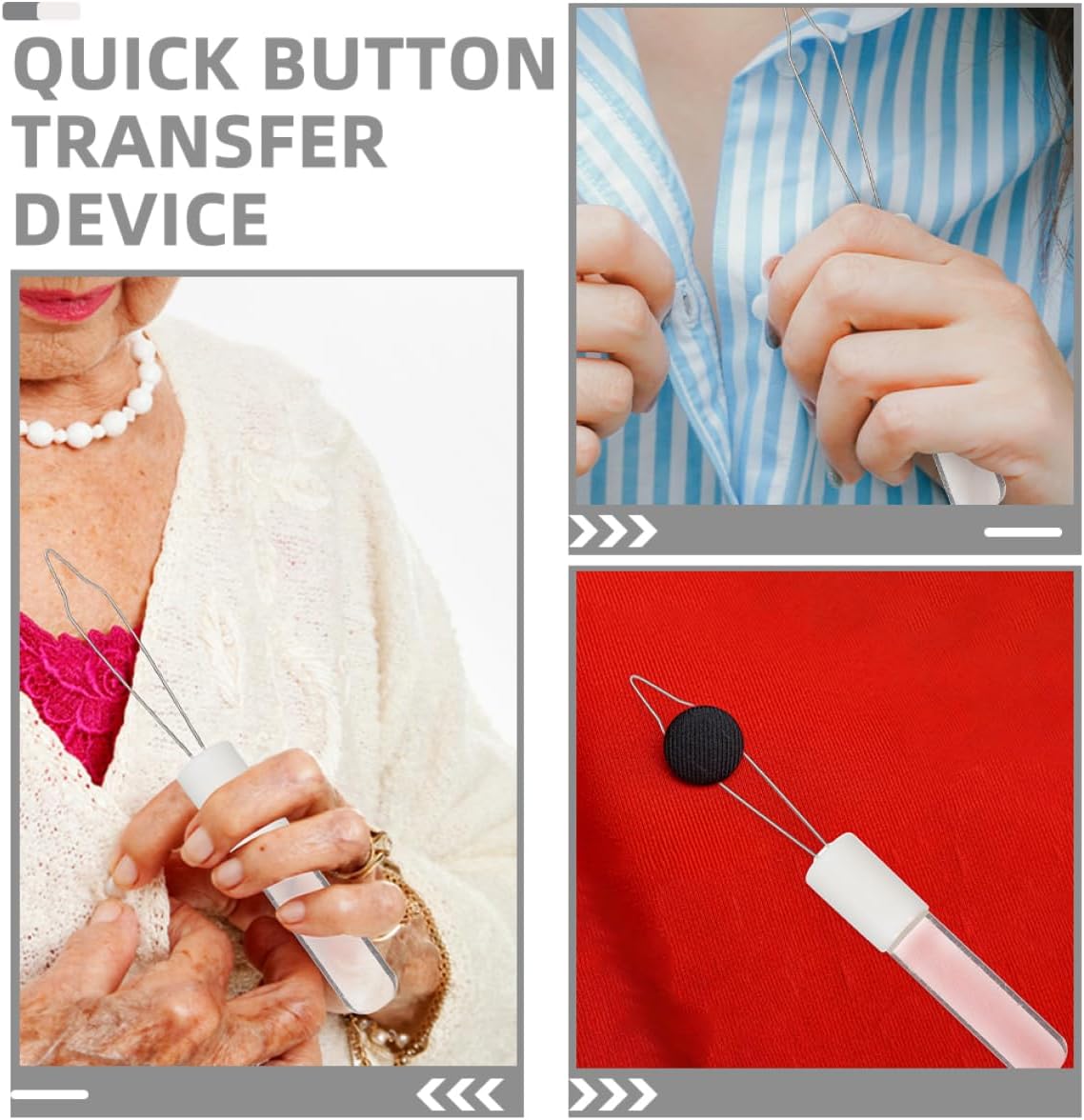 NOLITOY 2pcs Button Fastener Tool Senior Button Helper Zipper Pull Hook Dressing Aid for Elderly Disabled