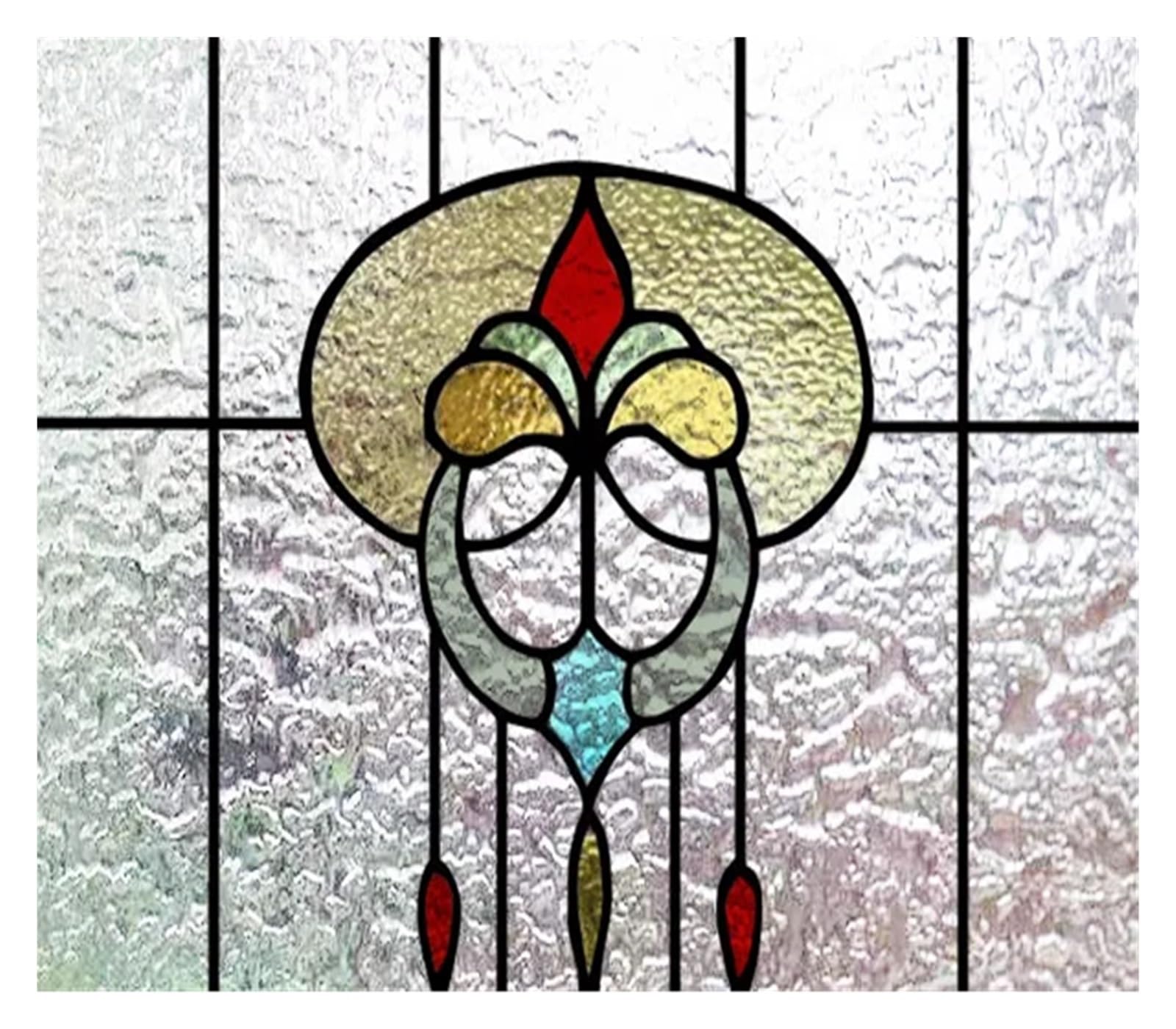 SHALLEZSOU Window films 3D Matte Window Film Stained Glass Decorative Sticker Privacy Frosted Static Cling Home Decal