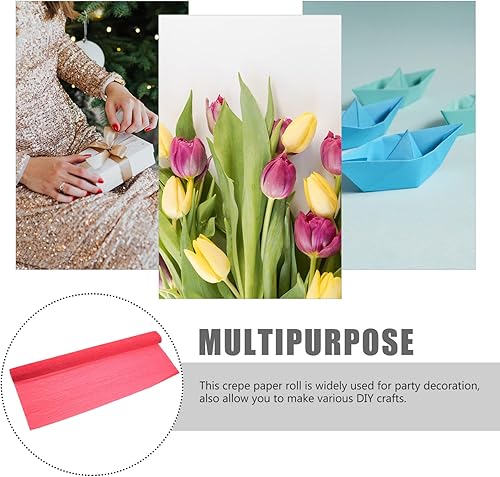 Miniatura 3 de Rollo de papel crepé plegado de papel crepé, rollos de papel crepé de colores brillantes, papel de regalo para bodas, festivales, fiestas,