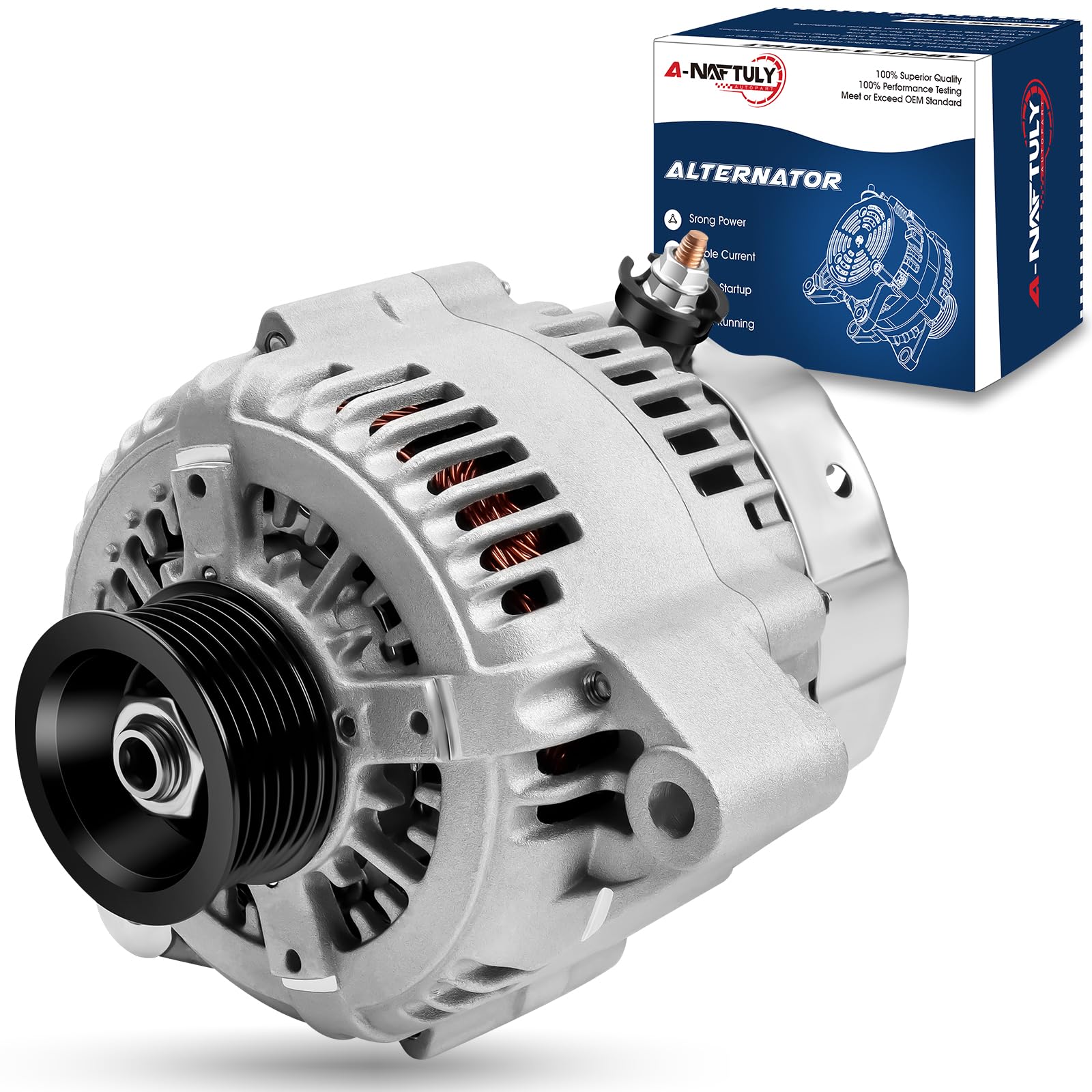 A-NAFTULY Alternator Replacement for 2000 2001 2002 Toyota Tundra 4.7L 4.7 V8, 2001-2002 Toyota Sequoia, High Output Alternator 1022110610, 13859N,