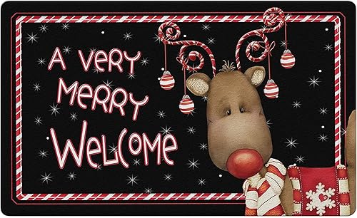 Alfombras de Navidad para entrada de 23.6 x 15.7 pulgadas, duraderas de pesadilla antes de Navidad, tapete de puerta de casa de campo, feliz