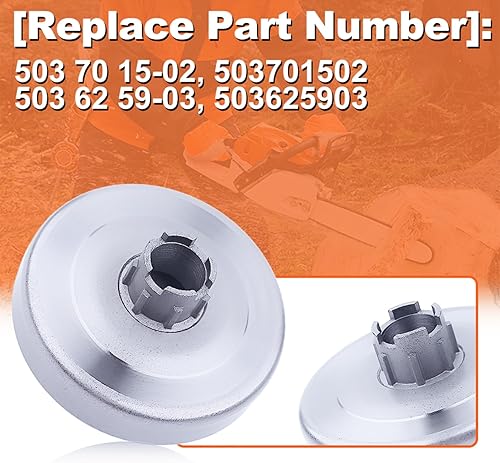 Miniatura 4 de Kit de rodamientos de piñón de llanta de tambor de embrague 3/8-7T para Husqvarna 3120 394XP 395XP 3120XP Jonsered 2094 2095 motosierra 503701501