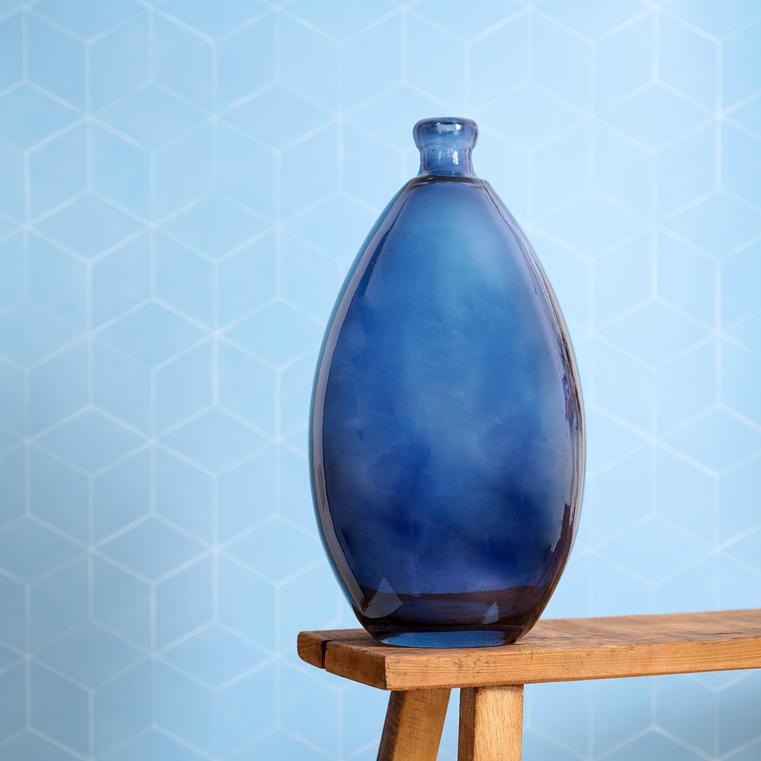 Vaso Brenna meio blu in vetro 100% riciclato | Kave Home Italy