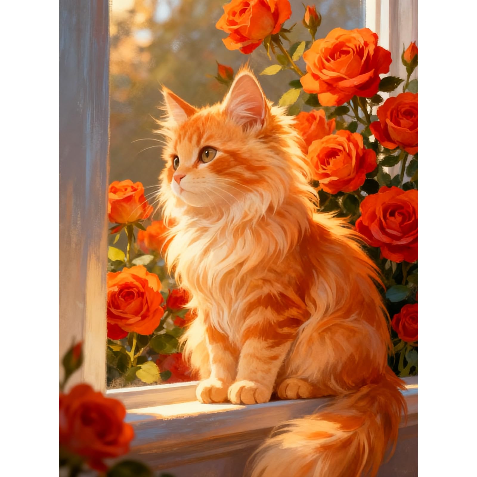 Fluid Cat ダイヤモンドアート キット クリスマス 5D モザイクアート ダイアモンドビーズ絵画キット DIY 大人の子供 手作り絵画手芸キット ダイヤモンド塗装 全面貼り付けタイプ ダイヤモンド画 芸術品 家の壁の装飾 （00123）