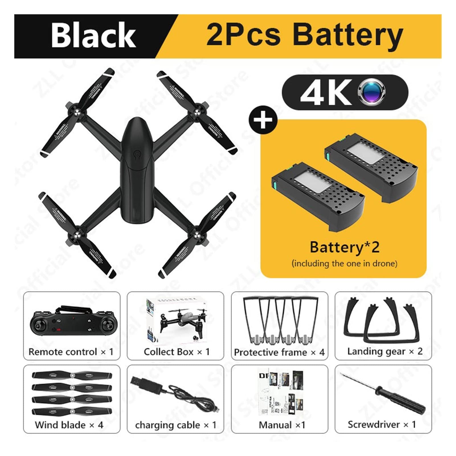 Dron Drone Drony z podwójną kamerą Drony 4K 1080P 720P 2.4G WiFi PFV Przepływ optyczny 20 minut Czas lotu Quadrocopter RC Dron Dron Drony (Kolor: 4K Biały 3Batt Rozmiar: 1) (4K 2Batt 1)