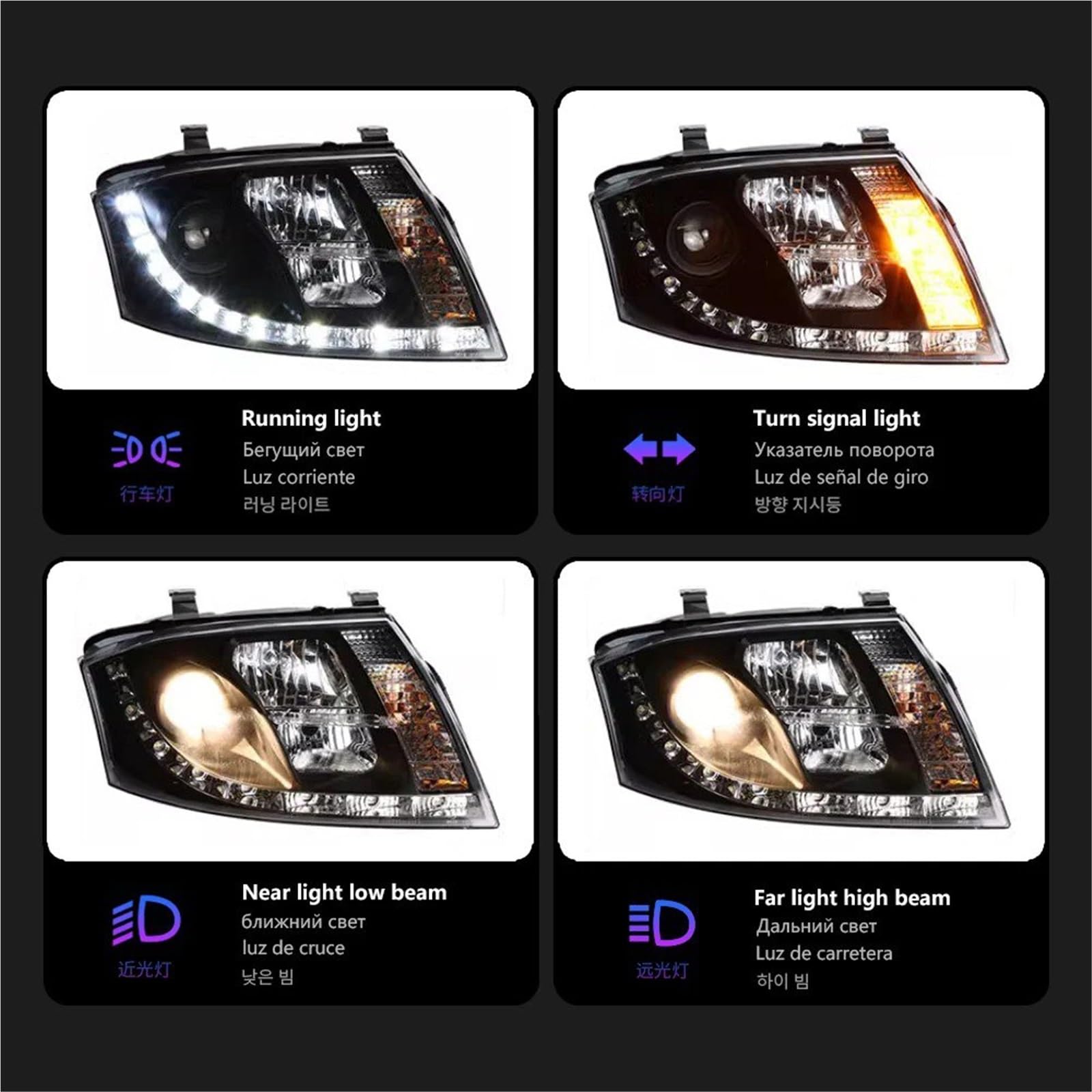 per TT 1999-2005 Faro Anteriore Faro Anteriore DRL Indicatore di direzione Buon Fascio Angel Eye Lente proiettore Gruppo fari Anteriori