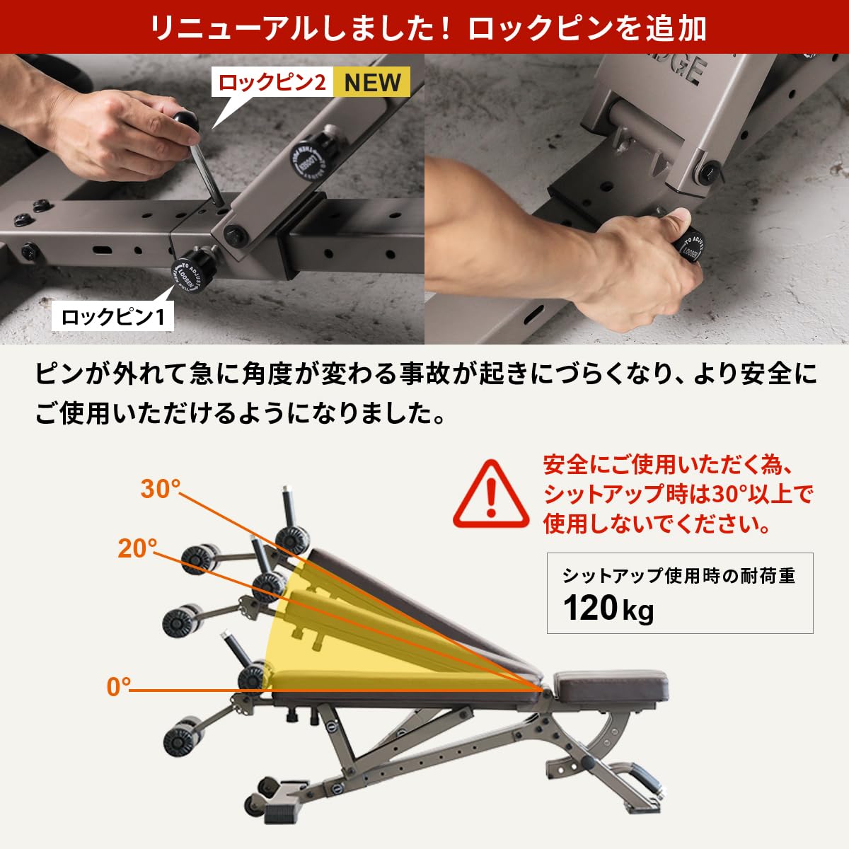 美品】[リーディングエッジ] アジャスタブルベンチ 耐荷重300kg 背面10 