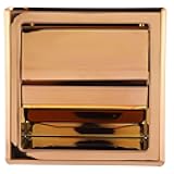 Embedded Toilet Paper Holder Stainless Steel Paper Towel Holder Toilet Tissue Rack for Hotel Bathroom Rose Gold