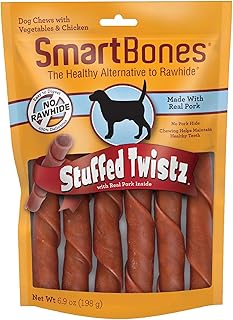 SmartBones Stuffed Twist Sticks with Pork