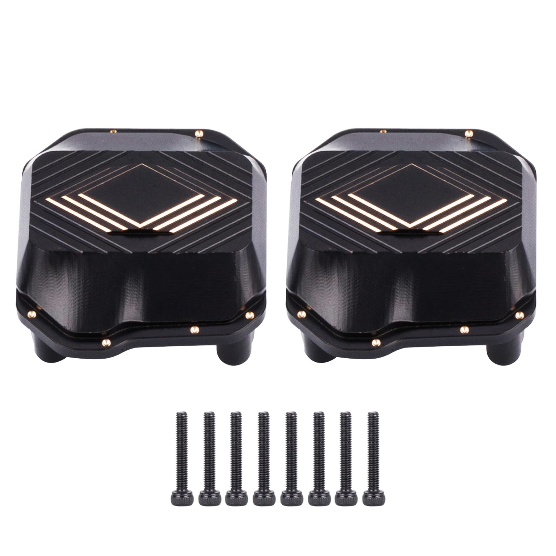 3.5oz SCX10 II Brass Diff Cover Portal Axles Housing, Brass Differential Covers Couter Weights for 1/10 RC Crawler SCX10 Upgrades (SCX10 II)