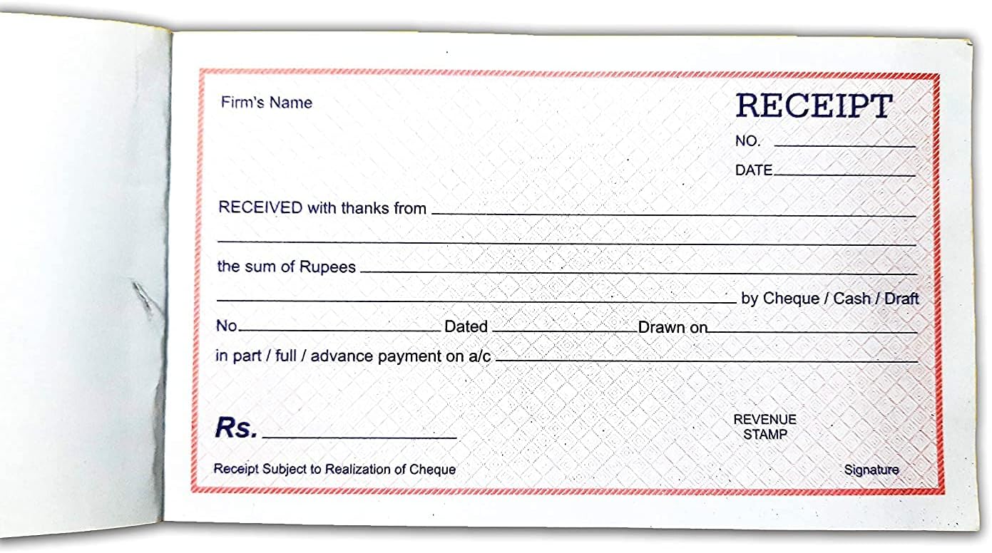 LRS Cash Receipt Book - 50 Sheets (Pack of 1)