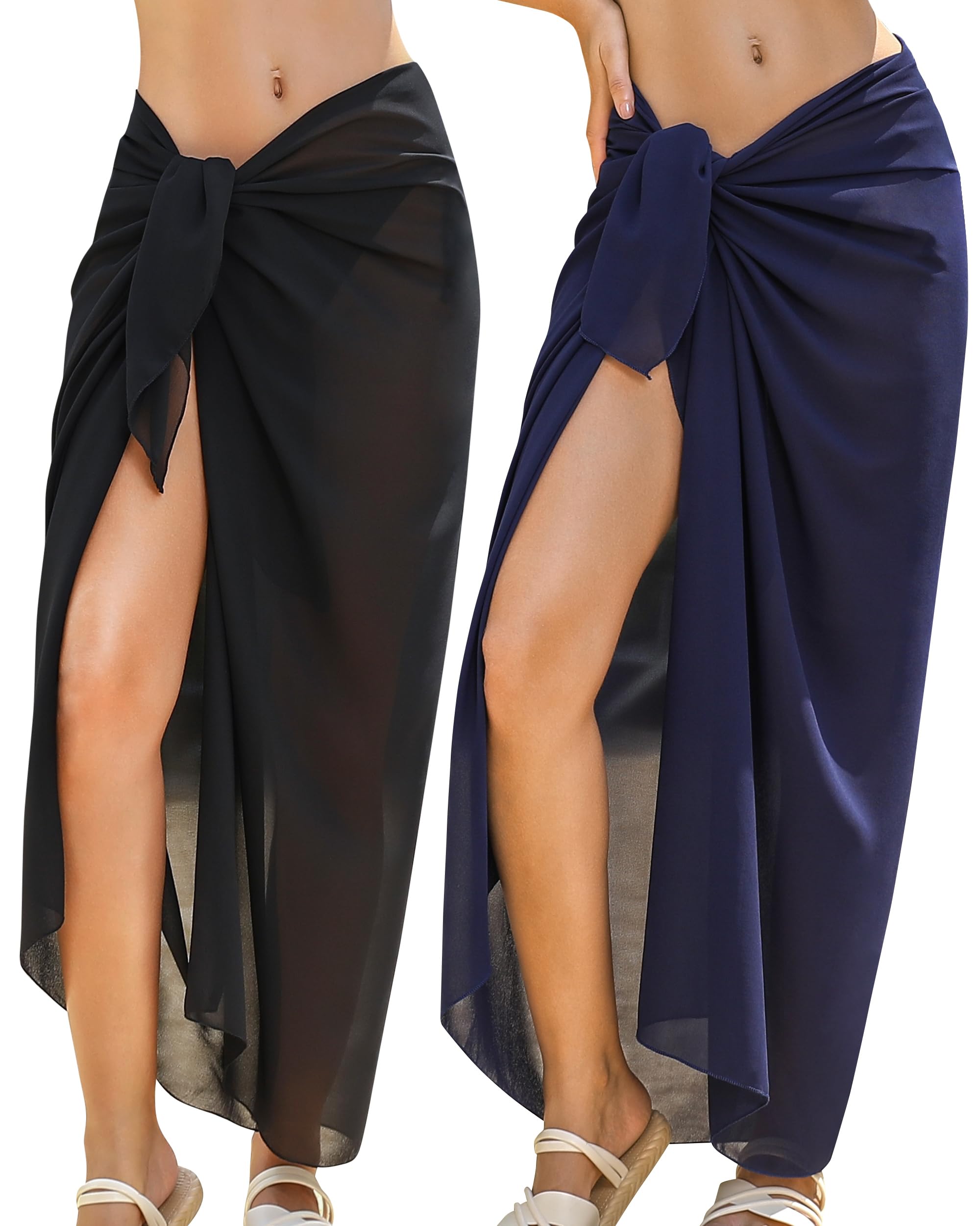 Womens Beach Sarong Chiffon Swimsuit Coverups Sheer Bikini Wraps for Swimwear Bathing Suit Cover Up