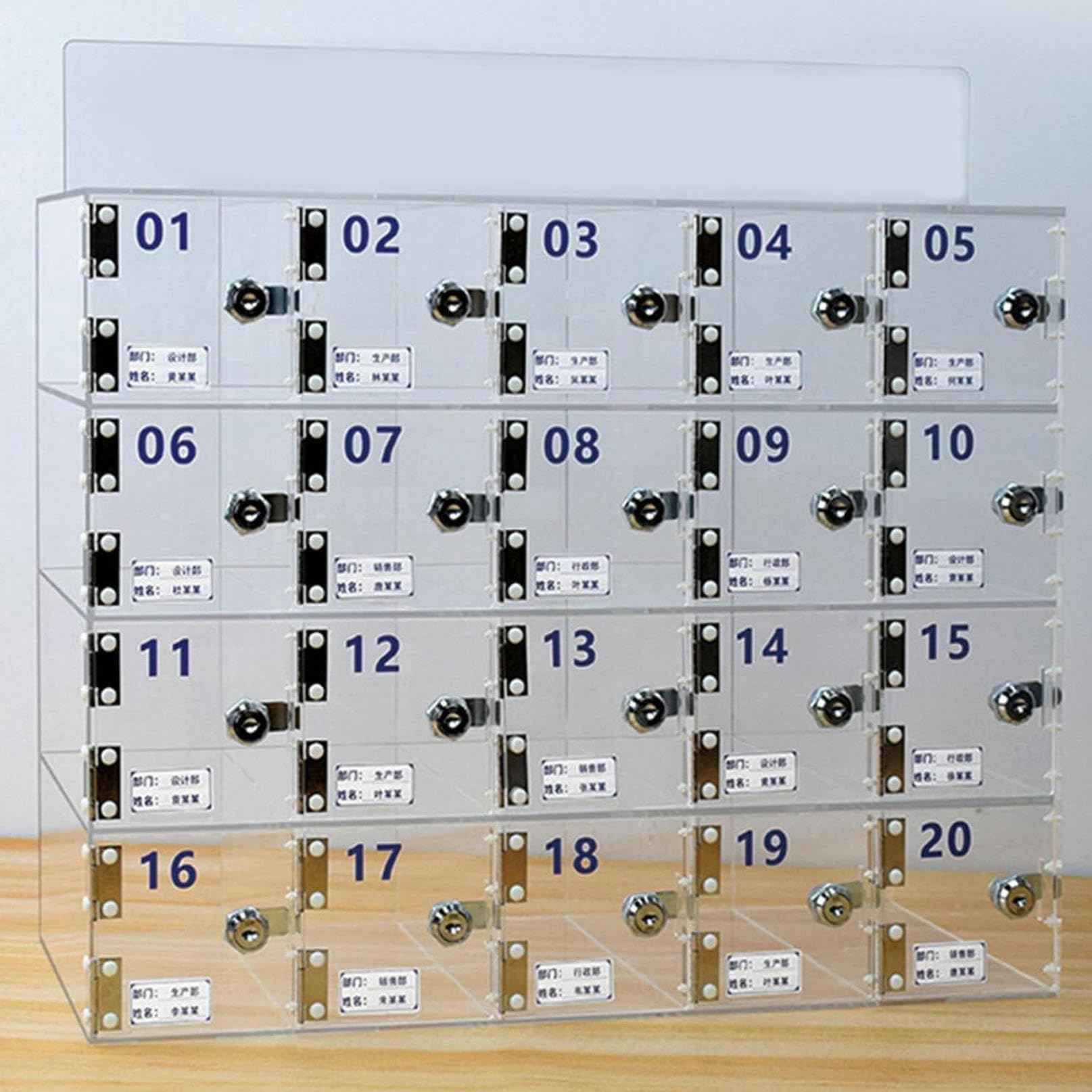 Organizador de pared para aulas y oficinas que almacena doce teléfonos móviles de forma limpia