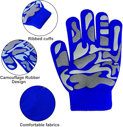 Miniatura 2 de Hicdaw 6 pares de guantes de invierno para niños, guantes de punto elásticos y cálidos para niños o niñas