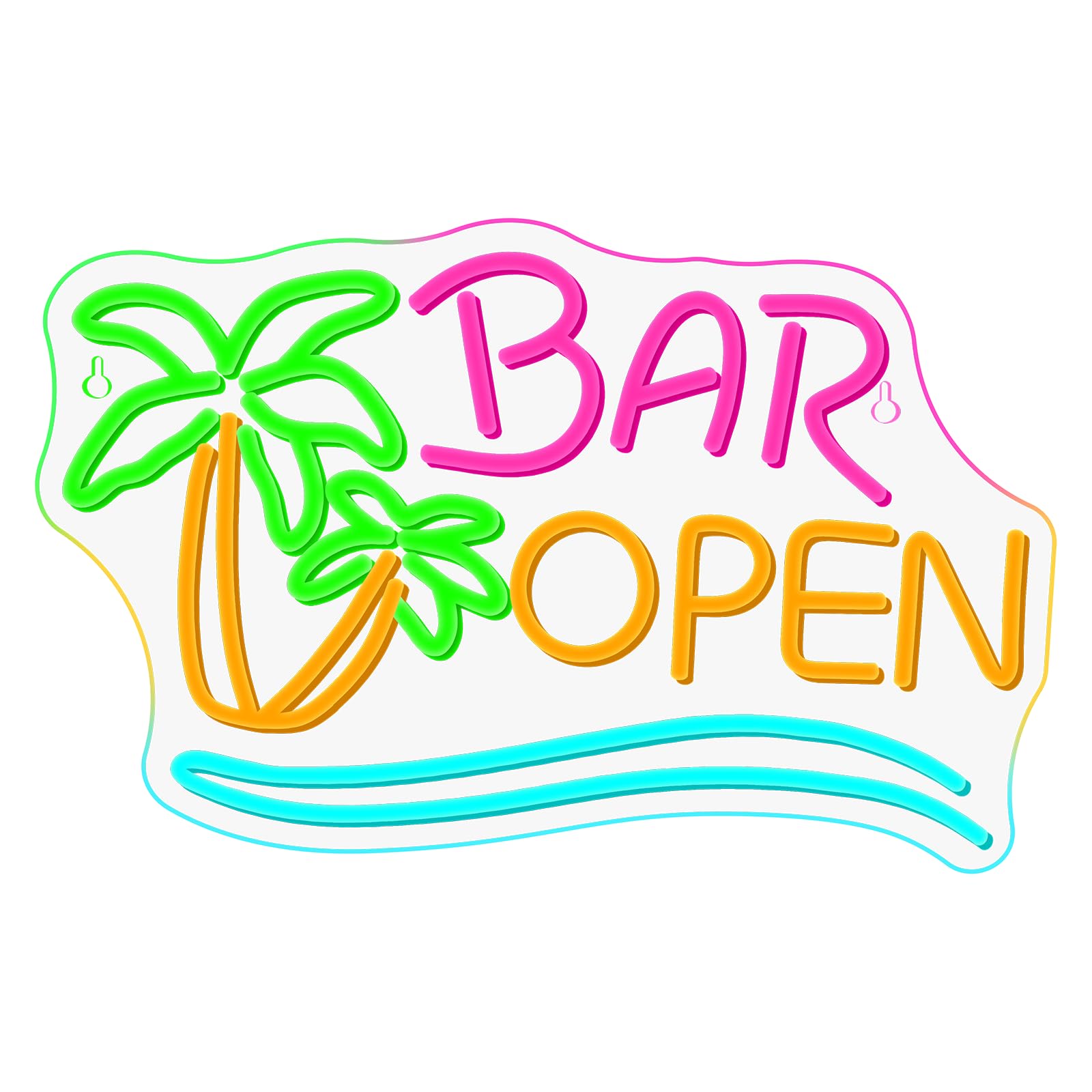 Bar Open Palme Neon Schild Dimmbar für Wanddekoration, Neon Sign Zeichen Licht Open, Leuchtschild Wand Dekor für Bar,Taverne,Clubs,Partys,Geschenk