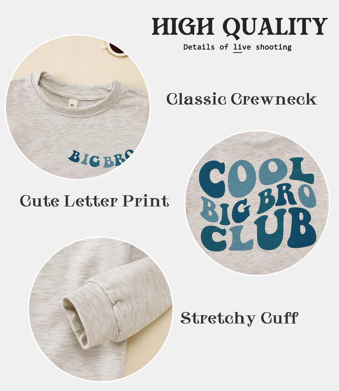 Big Brother Sweatshirt Toddler Boy Cool Big Bro Club Pullover Bro Announcement Crewneck Long Sleeve Shirt Fall Tops - Image 7