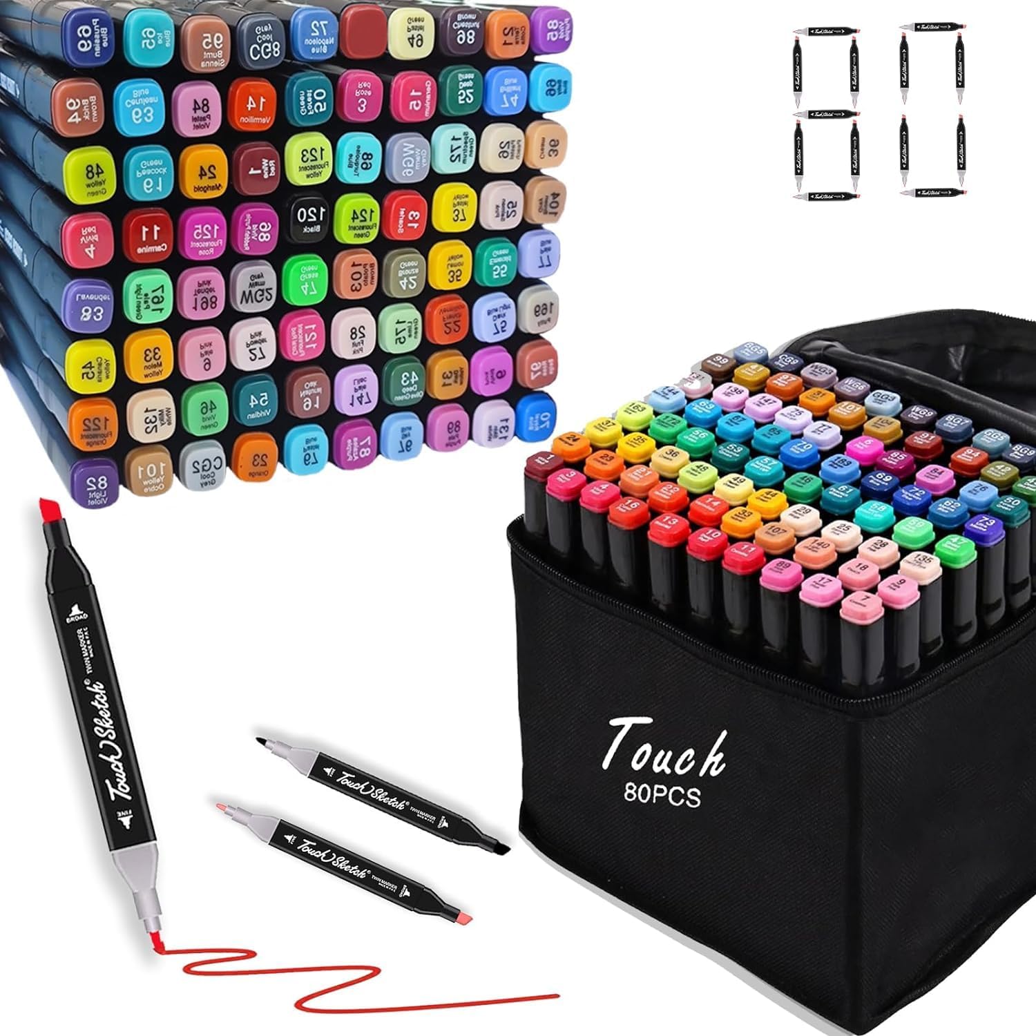 A Ink like it Touch Alcohol Markers 80 Professional Art Set -Double Ended ...