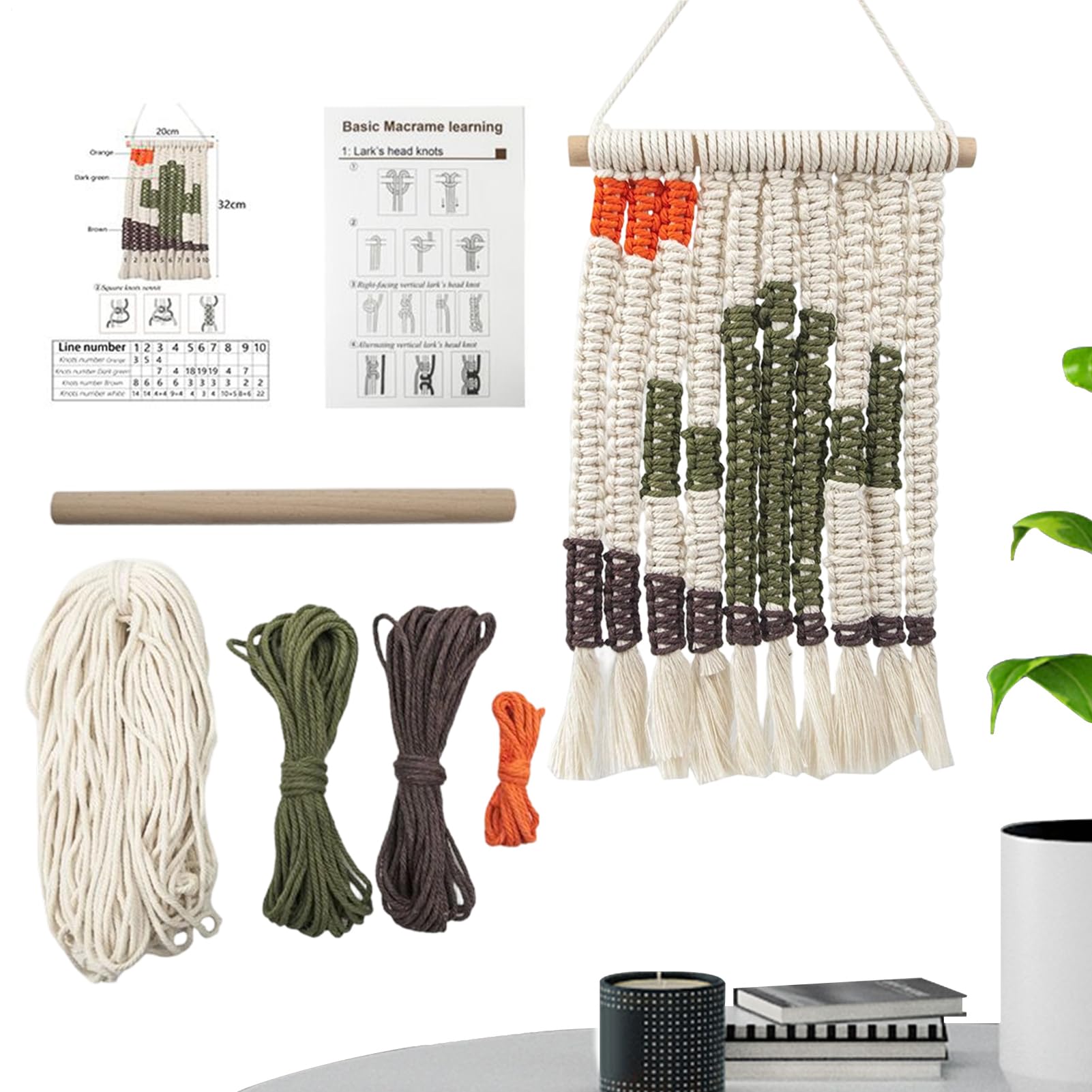 Macramé DIY para colgar: kit de cactus trenzado, el regalo de manualidades perfecto 8