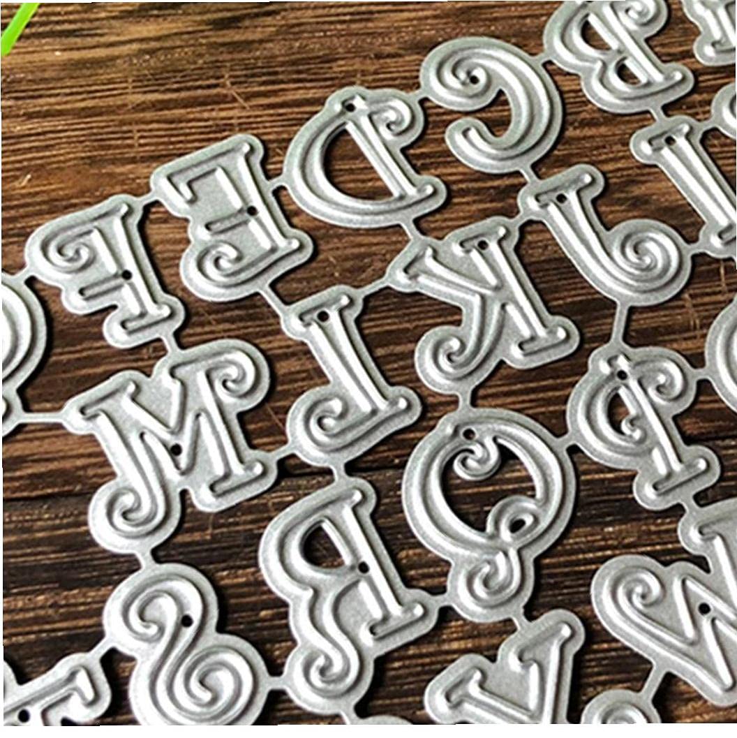Pinicecore Silver Alphabet Metal Die Cuts Capital Letter Metal Cutting Die Diy Scrapbooking Paper Cards Stencil Embossing Decorative Craft