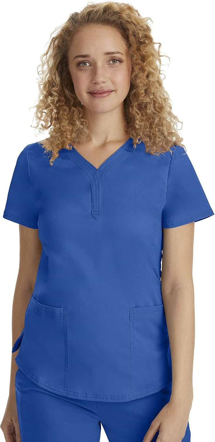 Healing Hands Jane Scrub Top for Women with Y-Neck, Pockets & Stretch 2167