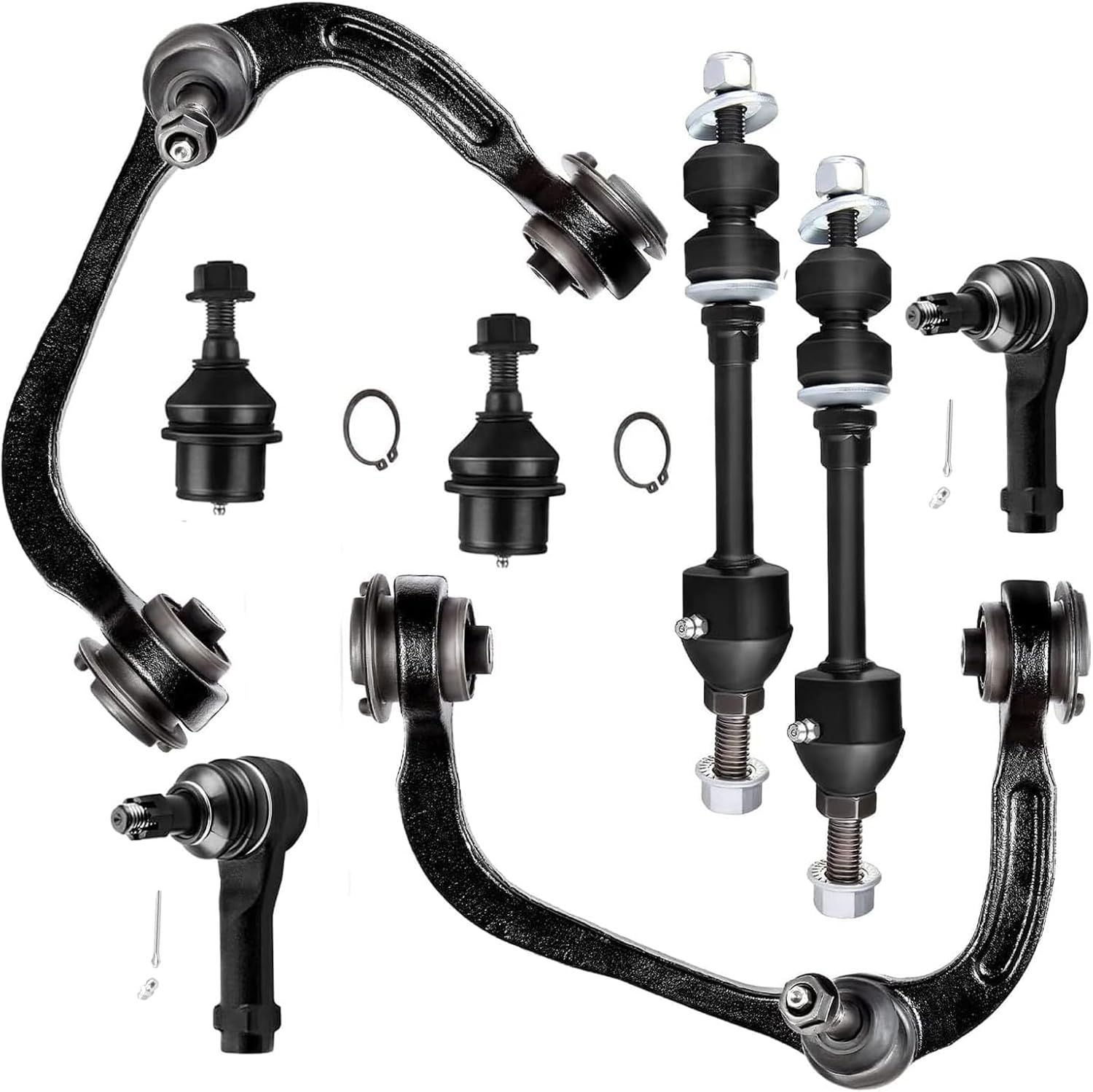 scitoo 8pcs 4x4 front suspension kit 2 upper control arm ball joint 2 stabilizer sway bar 2 outer tie rod end 2 lower ball joint fit for 2005-2008 for ford for f-150 for lincoln mark lt k80306 4wd