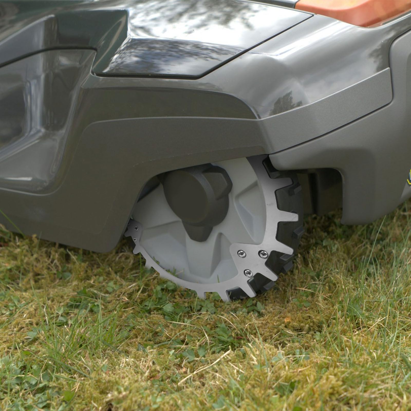 Picos de acero inoxidable de 252 mm compatibles con Automower 330, picos de cortacésped robot con 18 tornillos de acero inoxidable para automower 420, mejora de tracción para cortacésped robótico