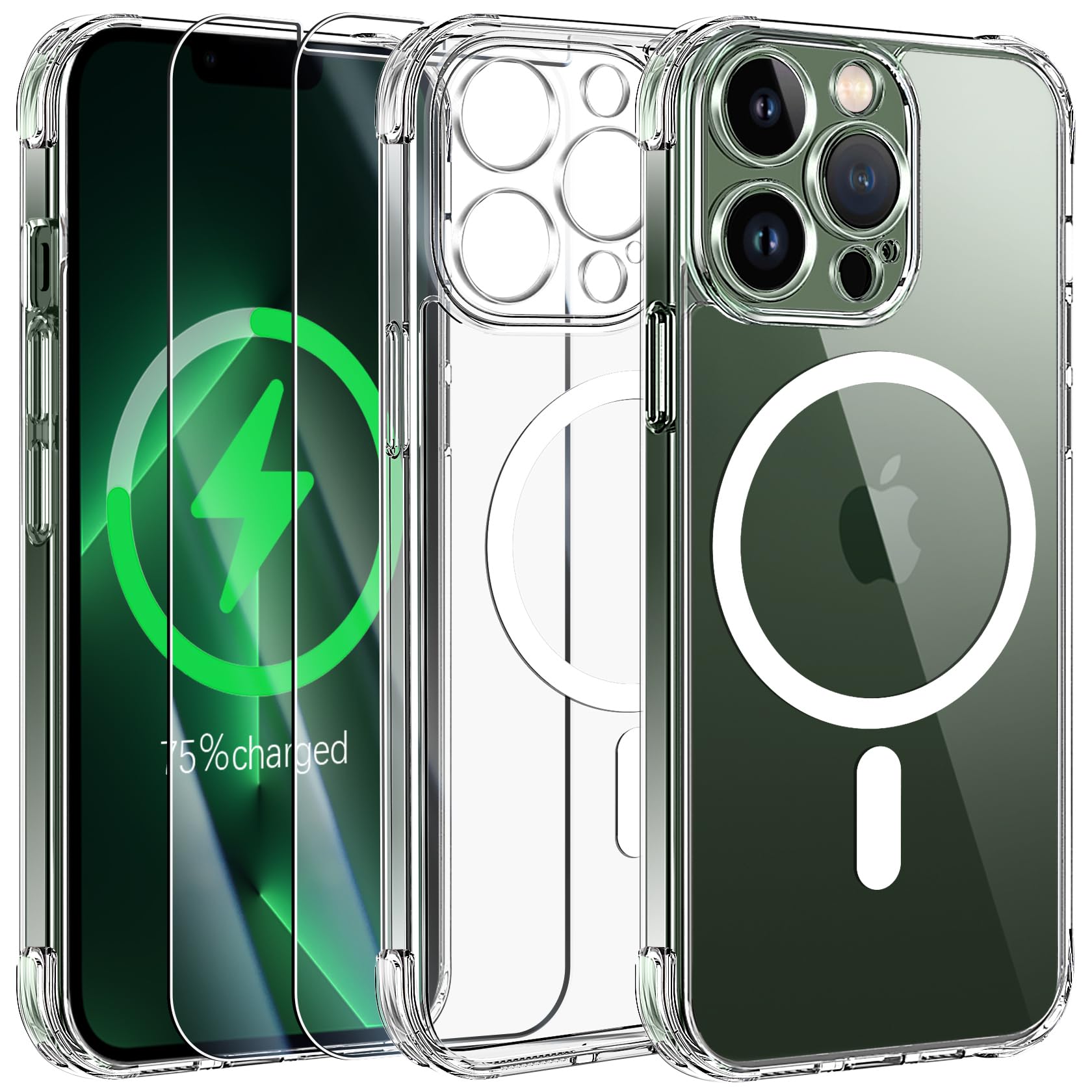 Coque Magnétique IPhone 13 Transparente - Protection Renforcée Et Verre Trempé
