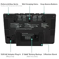 Vista 6 de Estación de pronóstico digital atómica inalámbrica de colores La Crosse Technology con alertas