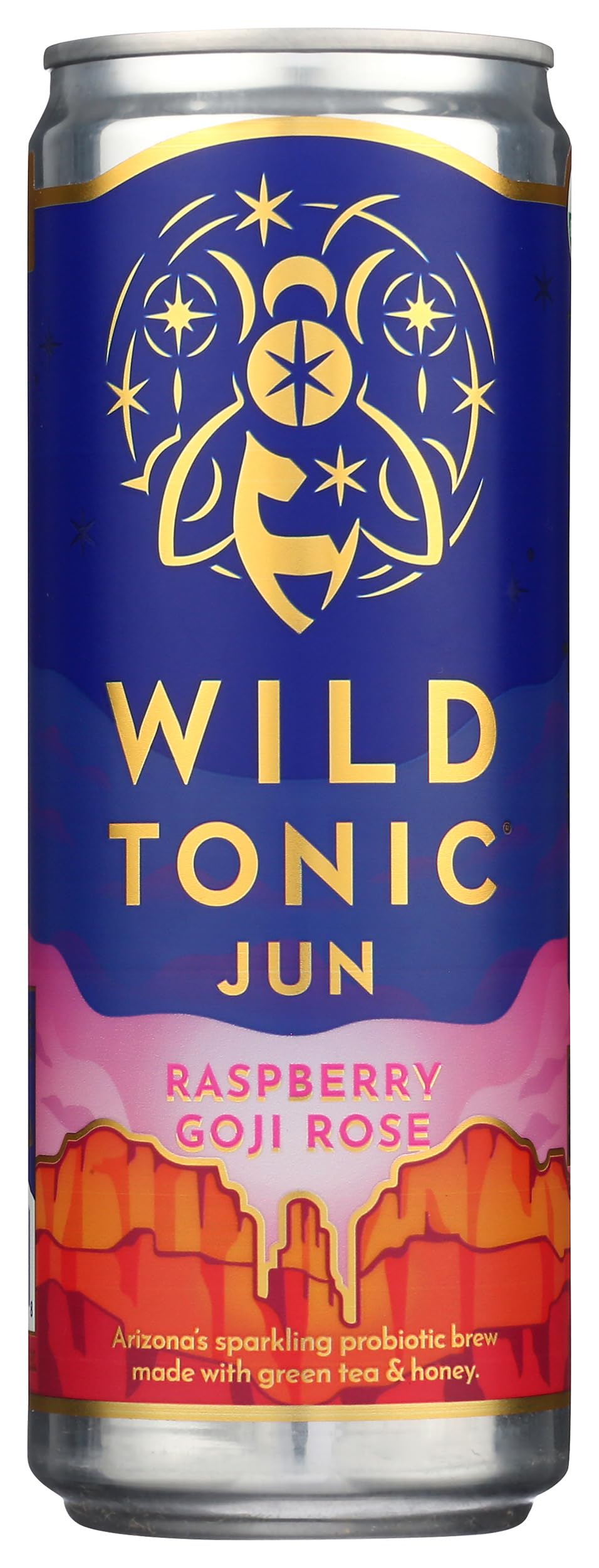 WILD TONIC Organic Raspberry Gogi Rose Jun Kombucha, 12 FZ