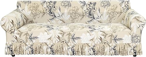 FUANGUI Funda para sofá, 1 pieza, funda elástica para sofá con falda, funda antideslizante para sofá, apta para mascotas, funda de sofá lavable para