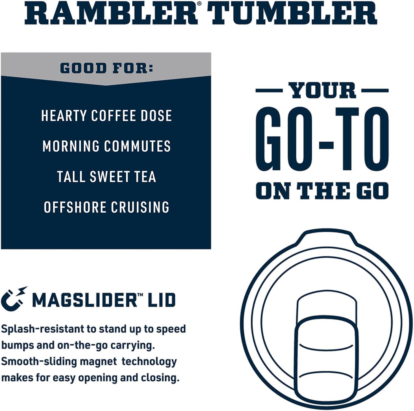 YETI Rambler 20 oz Stainless Steel Vacuum Insulated Tumbler w/MagSlider Lid - Image 2