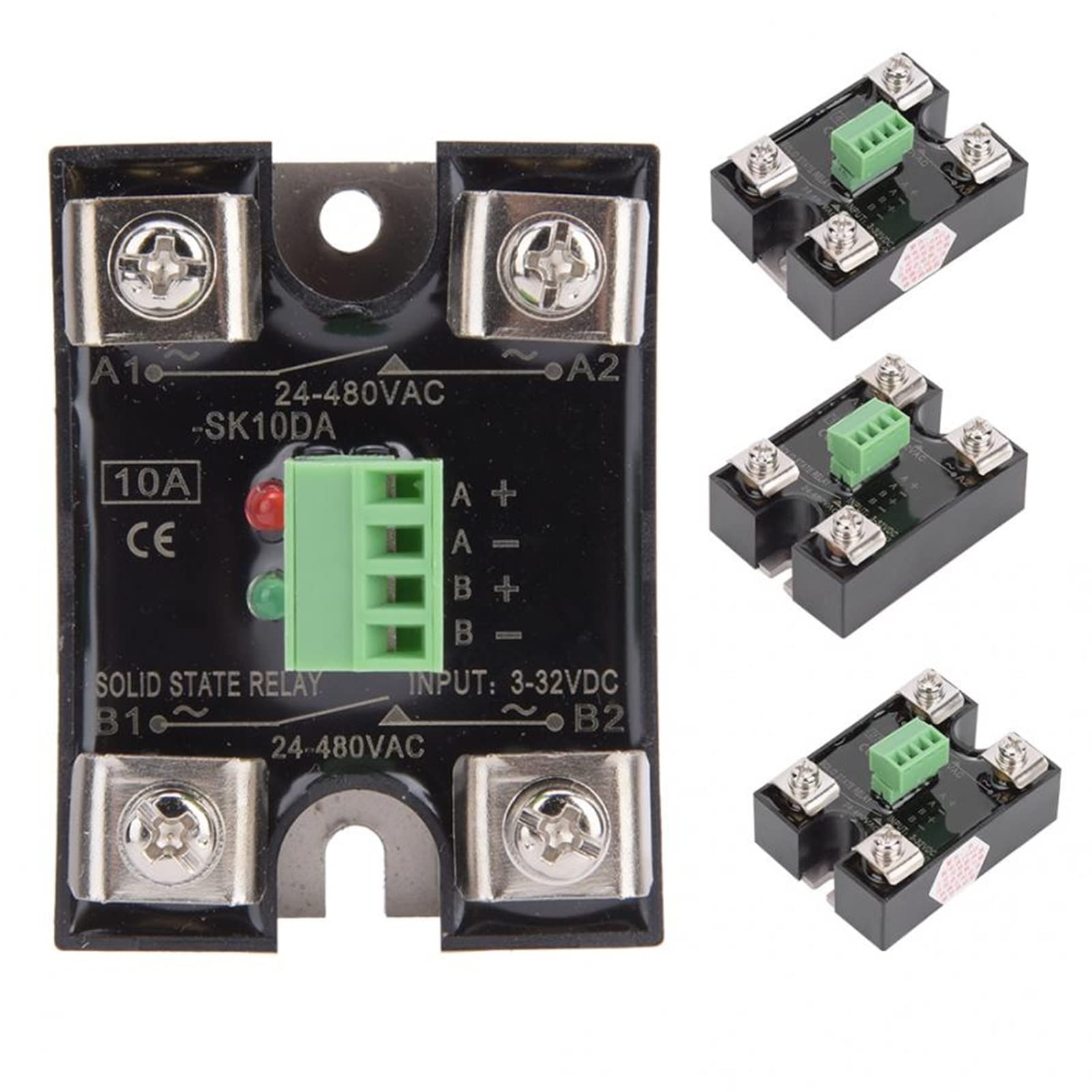 10DA 25DA 40DA SSR doble canal DC Control AC relé monofásico de estado sólido 10A 25A 40A módulo retardo voltaje con carcasa(SK40DA)