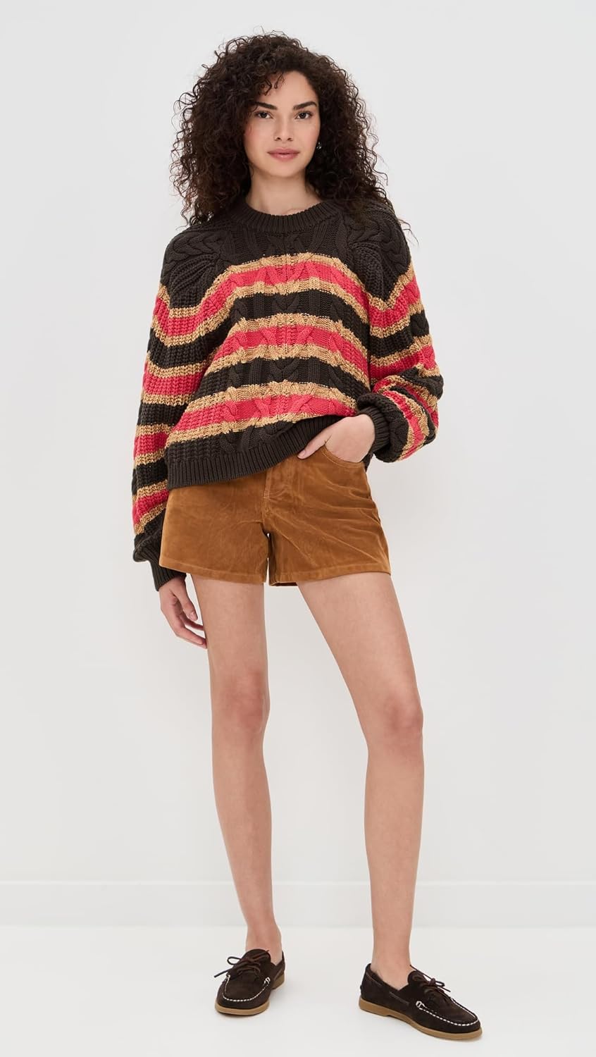 Free People Women's Frankie Cable Striped Pullover - Image 3