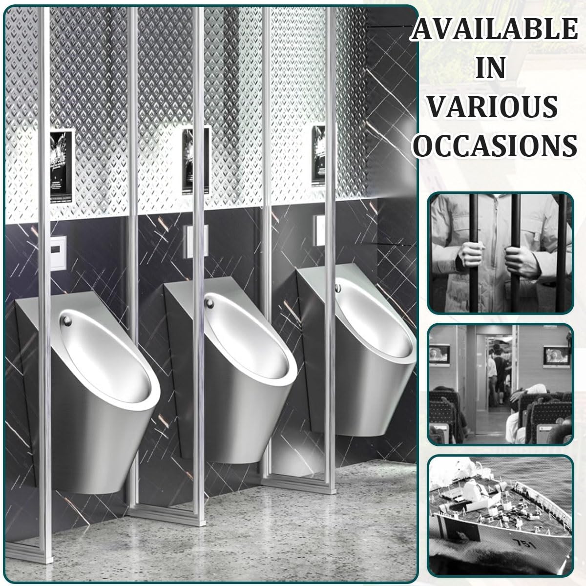 Orinatoio con sensore, montaggio a parete, senza contatto, per bagno da uomo, toilette commerciale per hotel, bar, prigione, garage