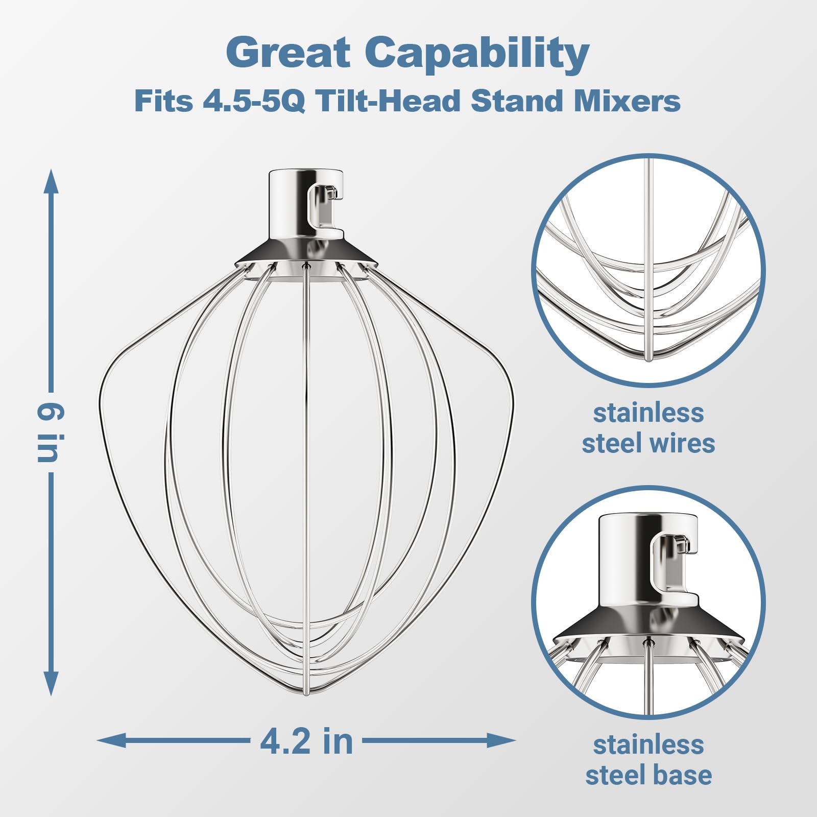 GVODE Roestvrijstalen kom voor KitchenAid 4,5-5Q - Accessoires voor Kitchen Aid