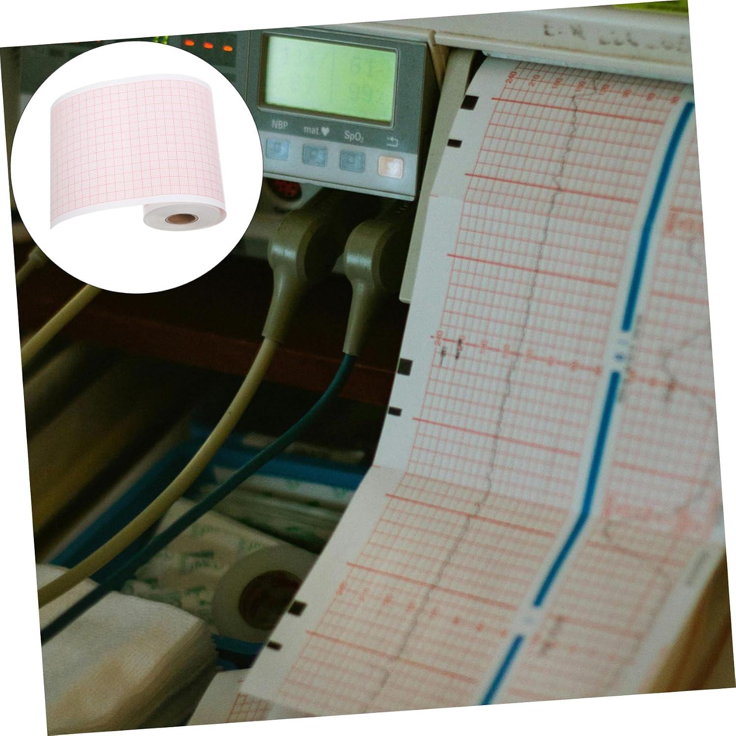 Blank Cardiac Paper Pad Electrocardiogram Refill Sheets Record Sheets for Se- Machines Hospital Clinic Use