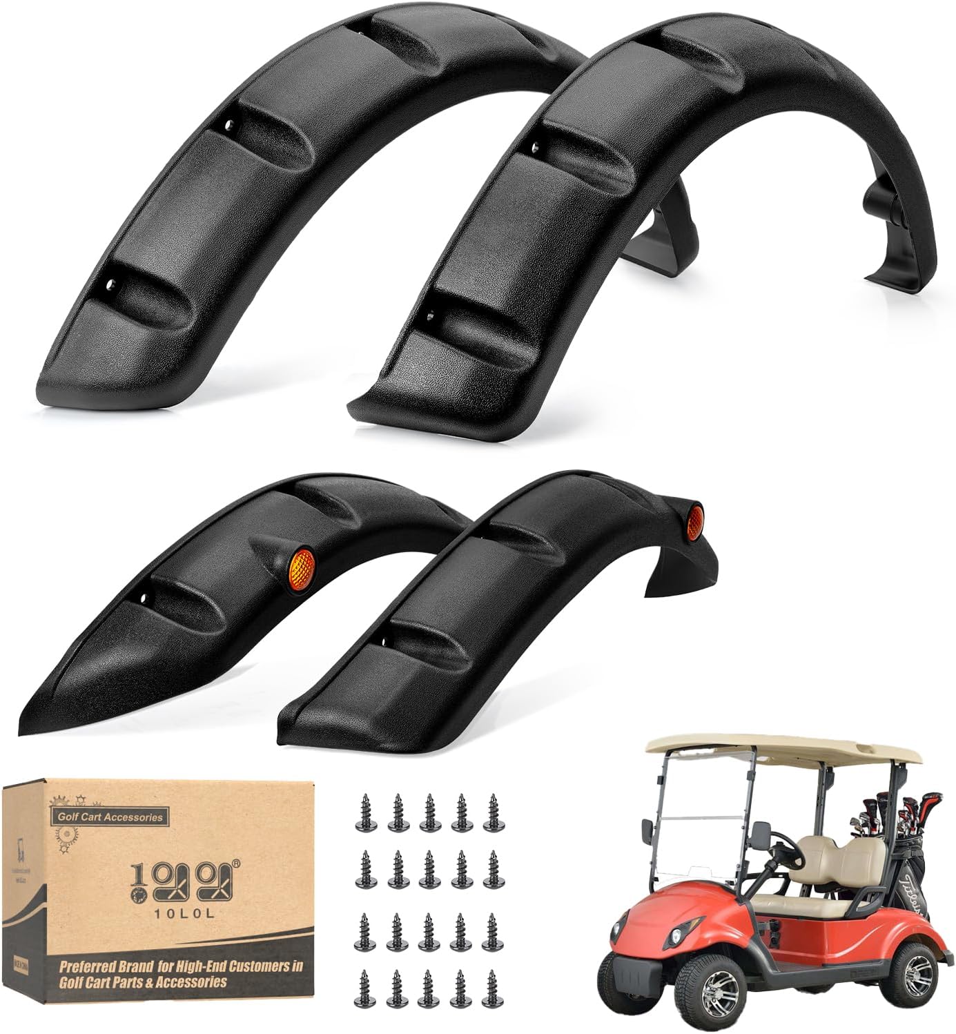 10L0L Golf Cart Front Rear Fender Flares for Yamaha G14, G16, G19, G22