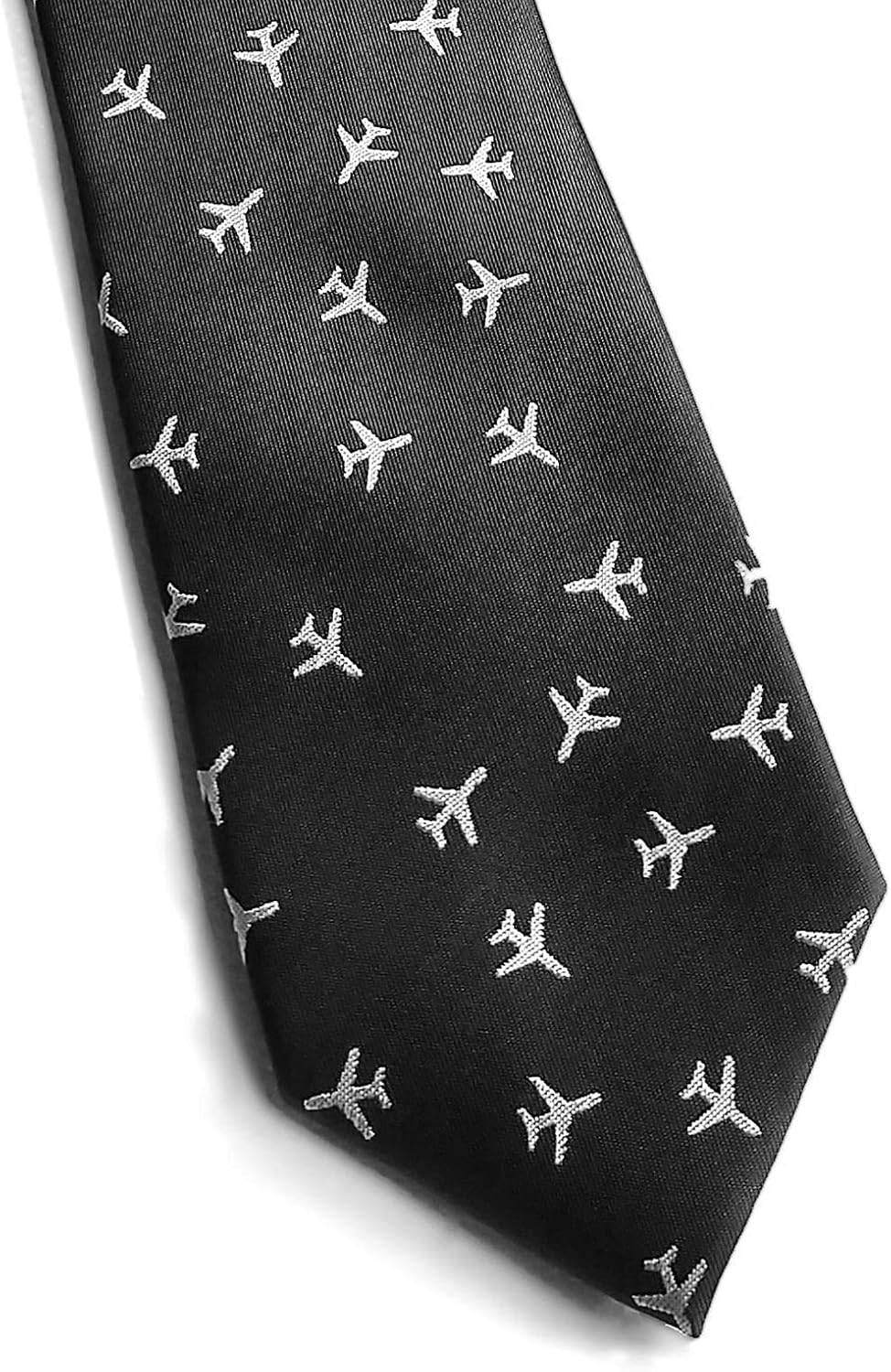 Men's Airplane Necktie in Black - Pilot necktie - Pilot Gift for Men