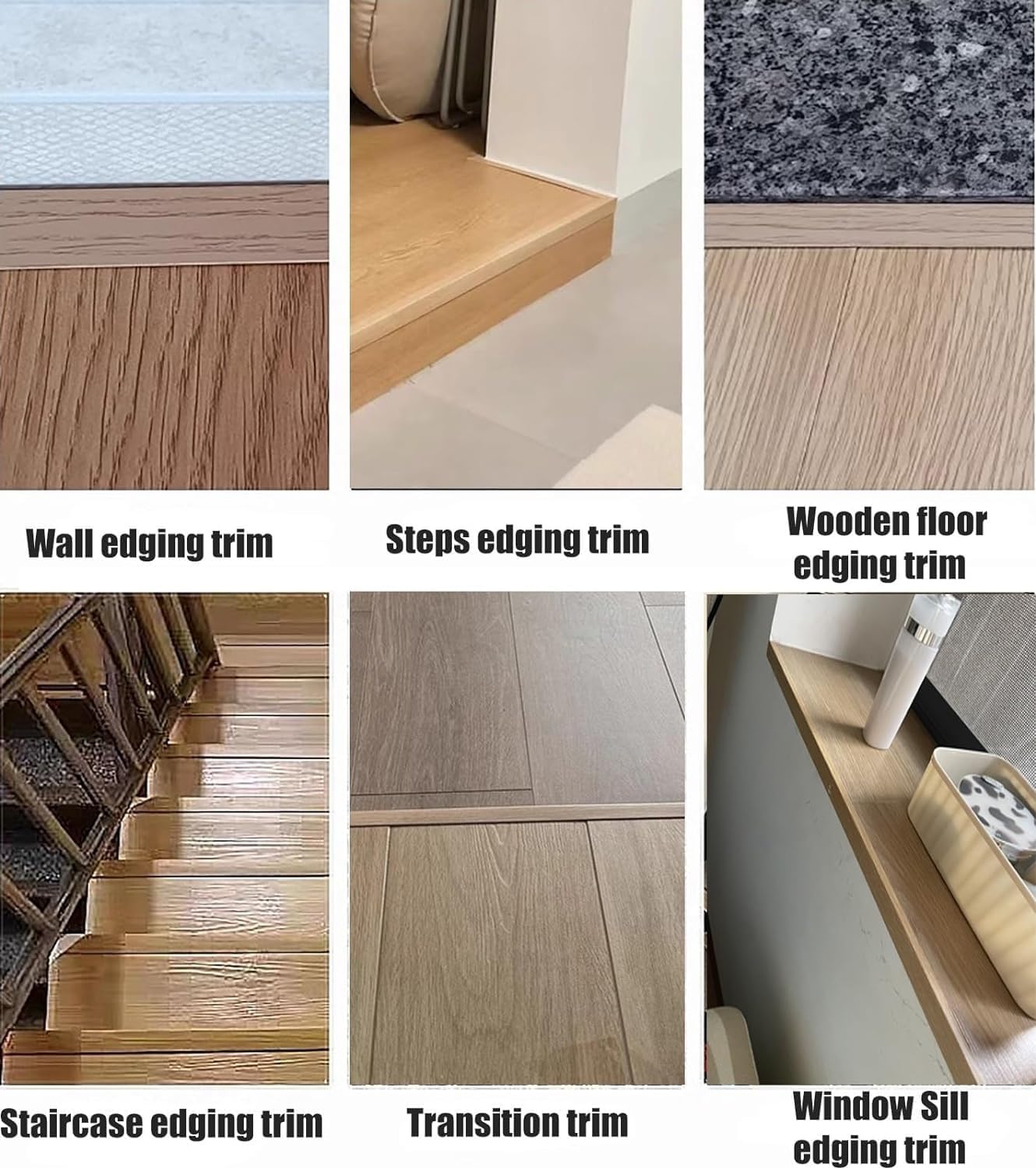 Waterproof Stair Nose Molding - Non-Slip Step Edging Protector Strips for Indoor/Outdoor Staircases, Wood Grain Finish, L Transition Bars, Corners (70in/178cm)