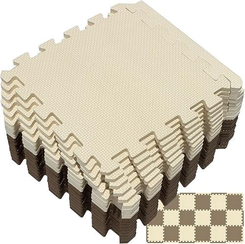 Yostrong YOC-FJb18S18 - Rompecabezas de espuma entrelazada con bordes rectos para jugar tapete de goma para gatear para bebés tapete de