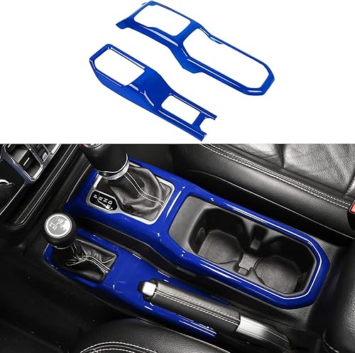 Vista 54 de JeCar Cubierta de panel para palanca de cambios de palanca de cambios de consola central para Jeep Wrangler JL JLU Gladiator JT 2018-2025+ Textura